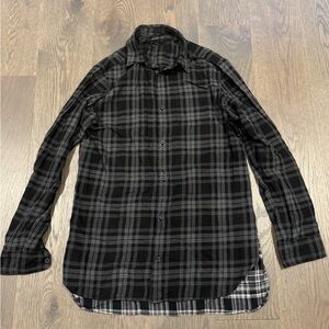 Allsaints Long-sleeve Flannel shirt grey/black Small